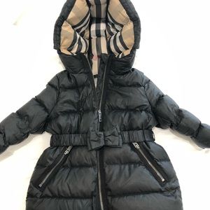 Burberry Baby Girl Puffer Jacket with Bow Belt